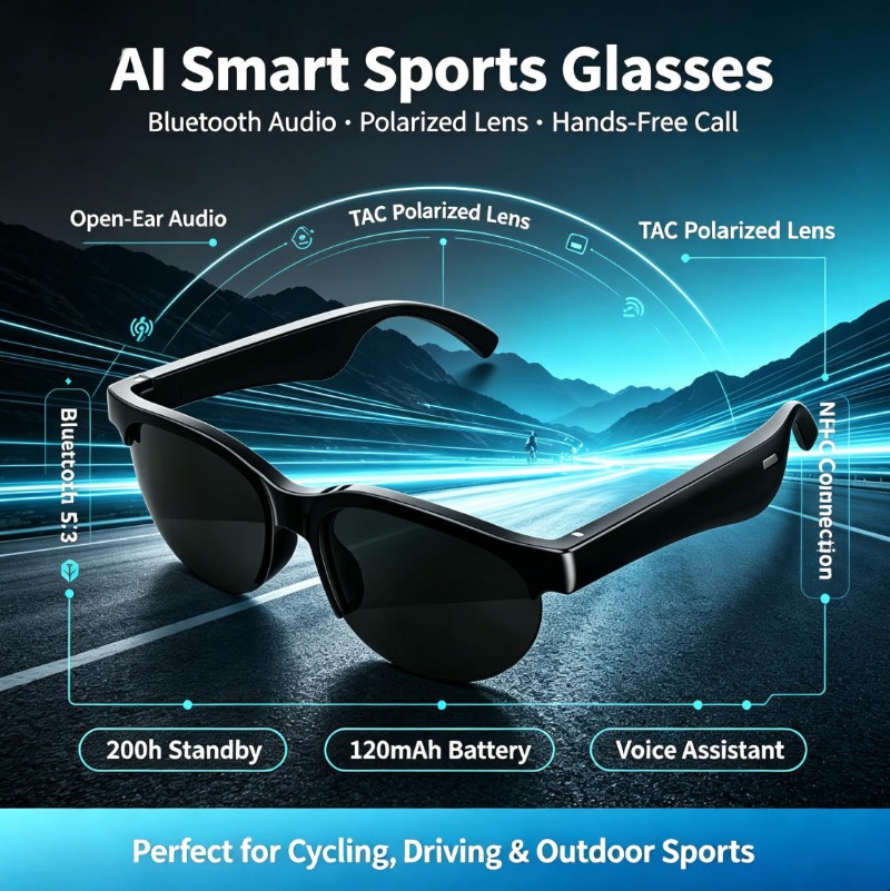 Smart Sports Glasses Open Ear  - Smart Glasses Lens 评论和价格